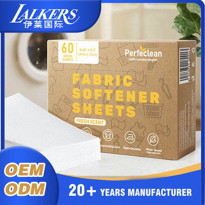 Bom preço OEM Lalkers Limpeza de tecido de suavizador de folhas Reduzir a rigidez Lavar folhas de detergente on-line