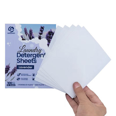 Fornecedor de Limpeza de Lavanderia Logotipo Personalizado Lavanda Aroma Tira de Papel de Lavanderia Enzimática