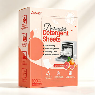 Folhas de detergente para lavagem de louça hipoalergênicas e duradouras