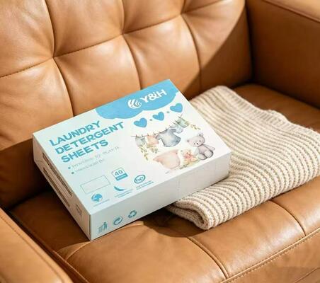 Folhas de detergente para roupa hipoalergénico para limpeza ecologicamente segura e remoção de manchas resistentes