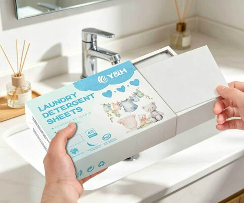 Bom preço Folhas de detergente de roupa de limpeza forte e ecológica com fragrância personalizável para remoção de manchas resistentes on-line
