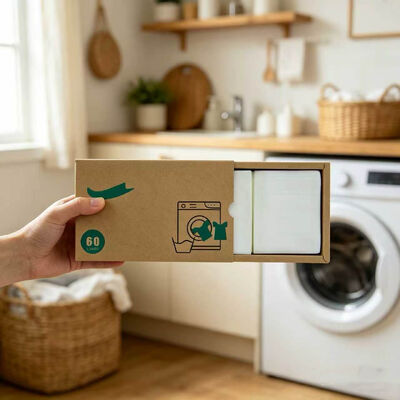 Folhas de detergente de roupa ecológico com forte limpeza e fragrância personalizável para manchas resistentes
