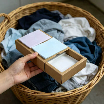 Folhas biodegradáveis de detergente para roupa sem plástico para limpeza profunda e remoção de manchas