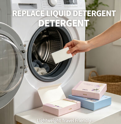 Folhas de detergente de roupa ecológico com forte limpeza e fragrância personalizável para manchas resistentes