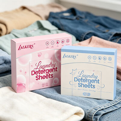 Folhas de detergente de roupa ecológico com forte limpeza e fragrância personalizável para manchas resistentes