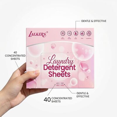 Folhas de Detergente de Roupa Ultra Concentradas Sem Plástico Hipoalergênicas para Roupas de Bebê Seguras