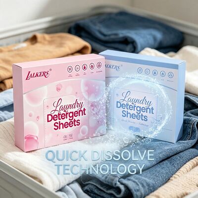 Folhas de Detergente para Roupa Ultra Concentradas Sem Plástico Dissolvem Rapidamente em Água Quente e Fria