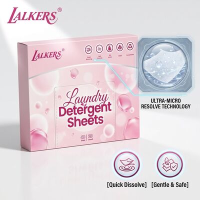 Folhas de detergente para a roupa ecológica voltadas para sujeira pesada com fórmula 100% vegetal e embalagem com zero resíduos
