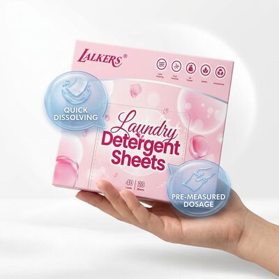Bom preço Folhas de detergente para roupa de alto desempenho, baseadas em plantas, com embalagens sem resíduos e tiras pré-medidas on-line
