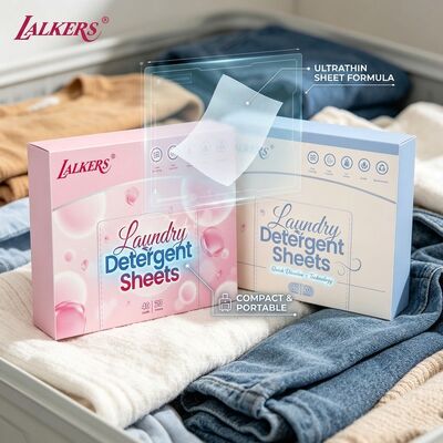 Folhas de detergente de roupa de alta eficiência e rápida dissolução com nano-surfactante concentrado para máquinas de alta tensão