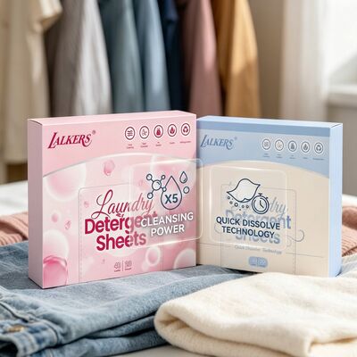 Bom preço Folhas personalizadas de detergente para roupa à base de plantas com 50% de ingrediente ativo e fragrância personalizável on-line