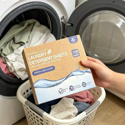 Folhas de detergente para roupa com substâncias tensioativas à base de plantas sem corantes artificiais para lavagem profunda e limpa