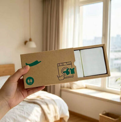 Folhas de detergente para roupa com substâncias tensioativas de origem vegetal com materiais biodegradáveis e tiras pré-porcionadas