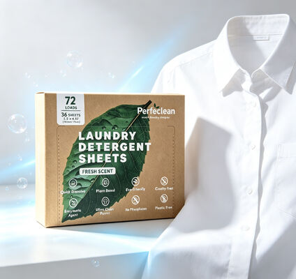Folhas de Detergente para Roupa Seguras para Cores com Surfactante à Base de Plantas para Prevenir o Desbotamento das Cores