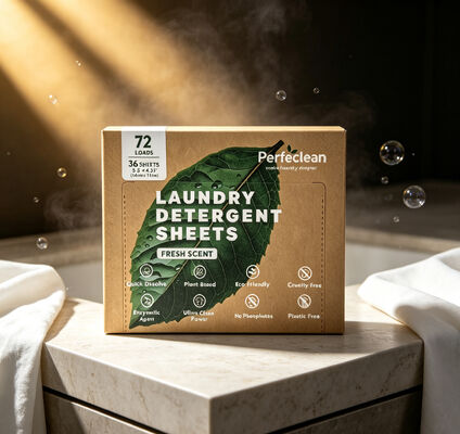 Bom preço Folhas biodegradáveis de detergente para roupa com substâncias tensioativas à base de plantas, com resíduos nulos, para lavagem ecológica on-line