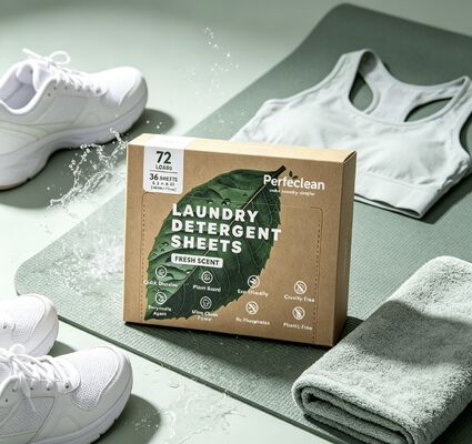 Folhas de detergente de roupa biodegradável à base de plantas Leve e compacto para fácil embalagem