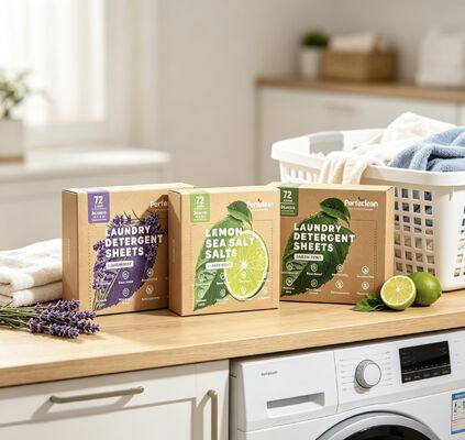 Folhas biodegradáveis hipoalergênicas de detergente para roupa de base vegetal para pele sensível e lavagem ecológica