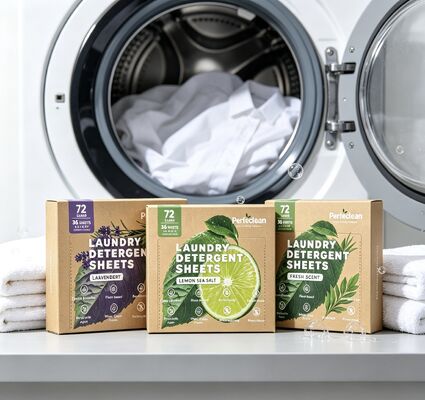 Folhas de Detergente para Roupa Biodegradáveis à Base de Plantas Não Tóxicas para Lavagem Ecológica