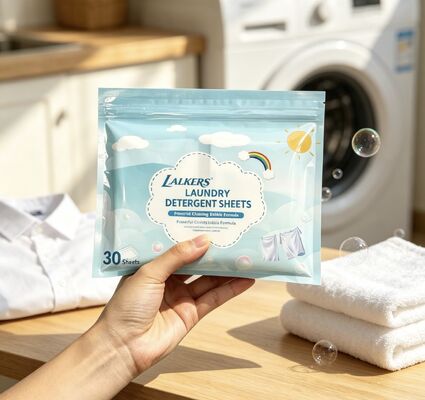 Folhas de Detergente para Lavanderia de Grau Comercial com Surfactante à Base de Plantas e Acima de 55% de Ingrediente Ativo para Máquina de Lavar e Lavagem à Mão