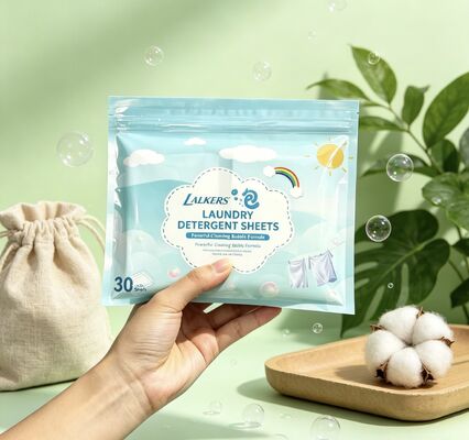Folhas de detergente de roupa ecológico com fragrância personalizável para remoção profunda de manchas
