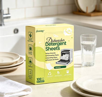 Folhas Biodegradáveis para Lava-louças à Base de Plantas com Forte Limpeza de Gordura para Máquina de Lavar Louça Automática