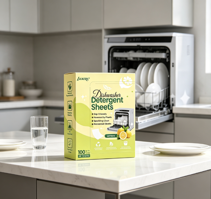 Folhas para Lavar Louça Sem Plástico, Não Tóxicas, Fórmula Suave, Tiras Detergentes para Máquina de Lavar Louça