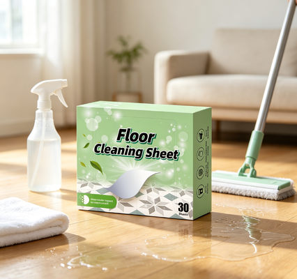 Folha de Limpeza de Piso Biodegradável Ecológica e Folha de Mop Limpador Poderoso de Gordura e Sujeira Seguro